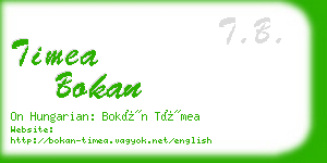 timea bokan business card